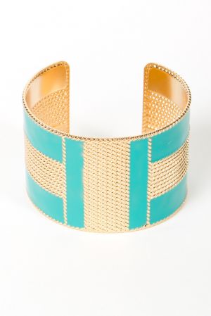 Turquoise and Gold Enamel Cuff A-Thread.jpg